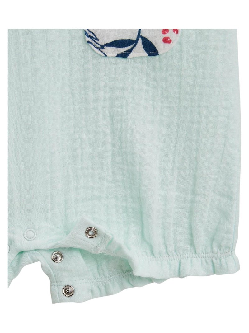 Barboteuse bébé en gaze de coton azur Dahlia Bleu - Kiabi