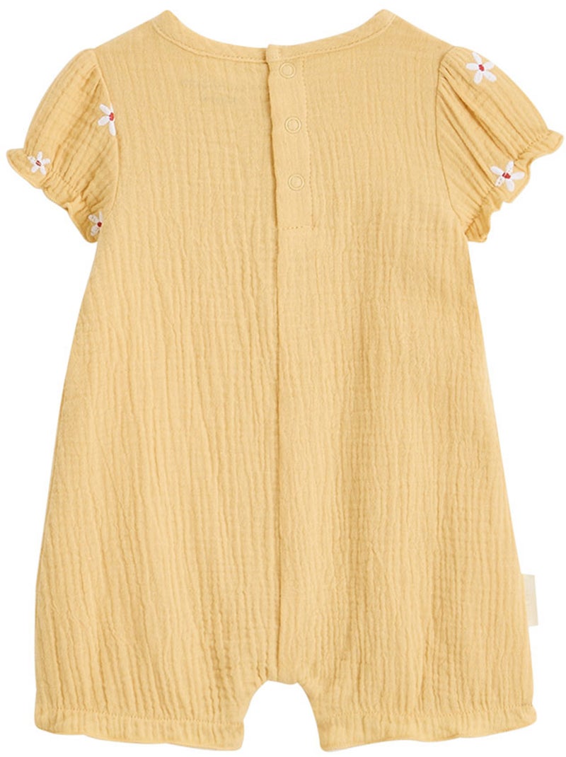Barboteuse bébé en gaze de coton Camila Jaune - Kiabi