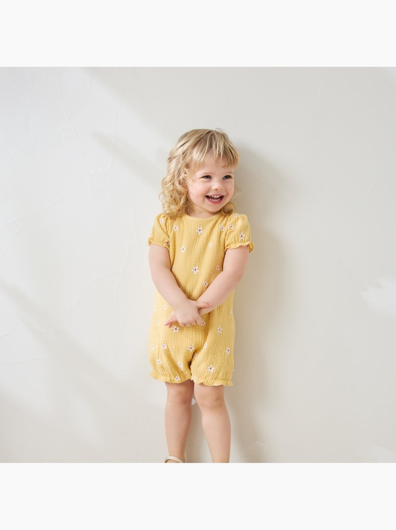 Barboteuse bébé en gaze de coton Camila Jaune - Kiabi