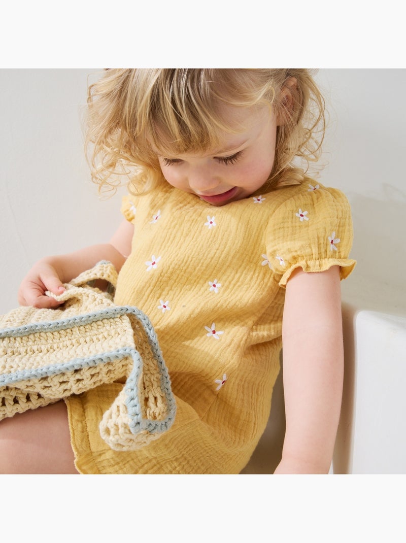Barboteuse bébé en gaze de coton Camila Jaune - Kiabi