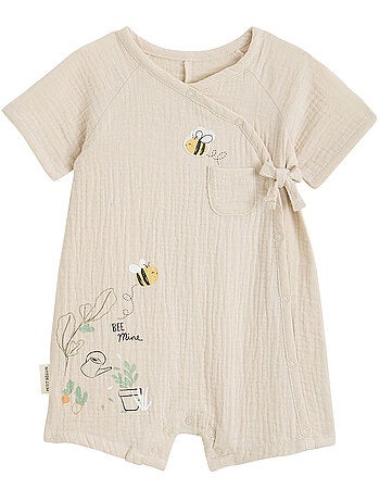 Barboteuse bébé en gaze de coton Eden