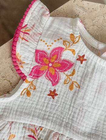 Barboteuse bébé en gaze de coton Fiesta