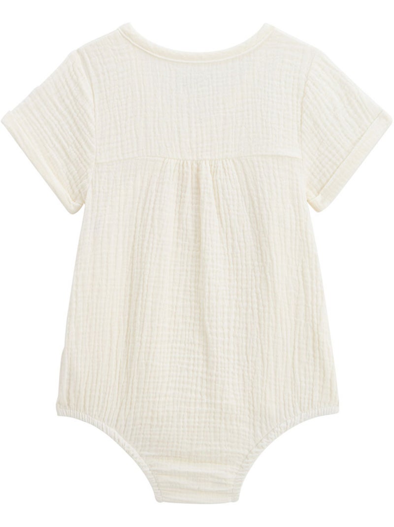 Barboteuse bébé en gaze de coton Louison Ecru - Kiabi