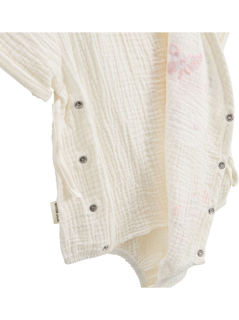 Barboteuse bébé en gaze de coton Louison Ecru - Kiabi