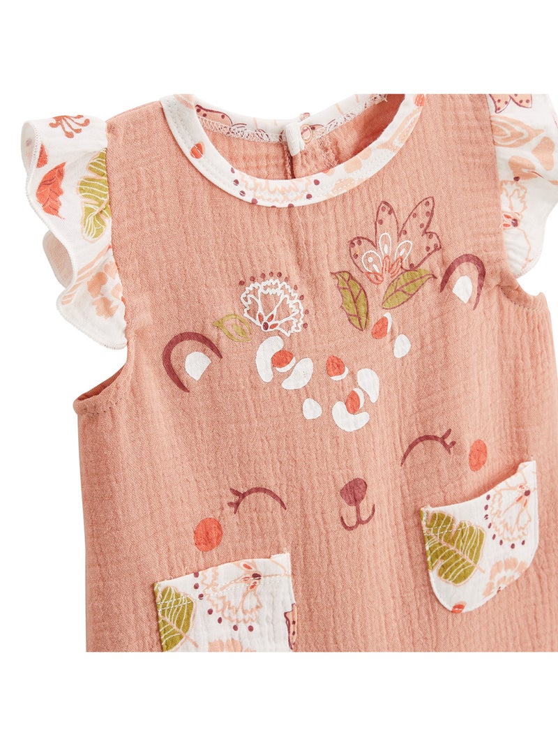 Barboteuse bébé en gaze de coton Mindanao Rose - Kiabi