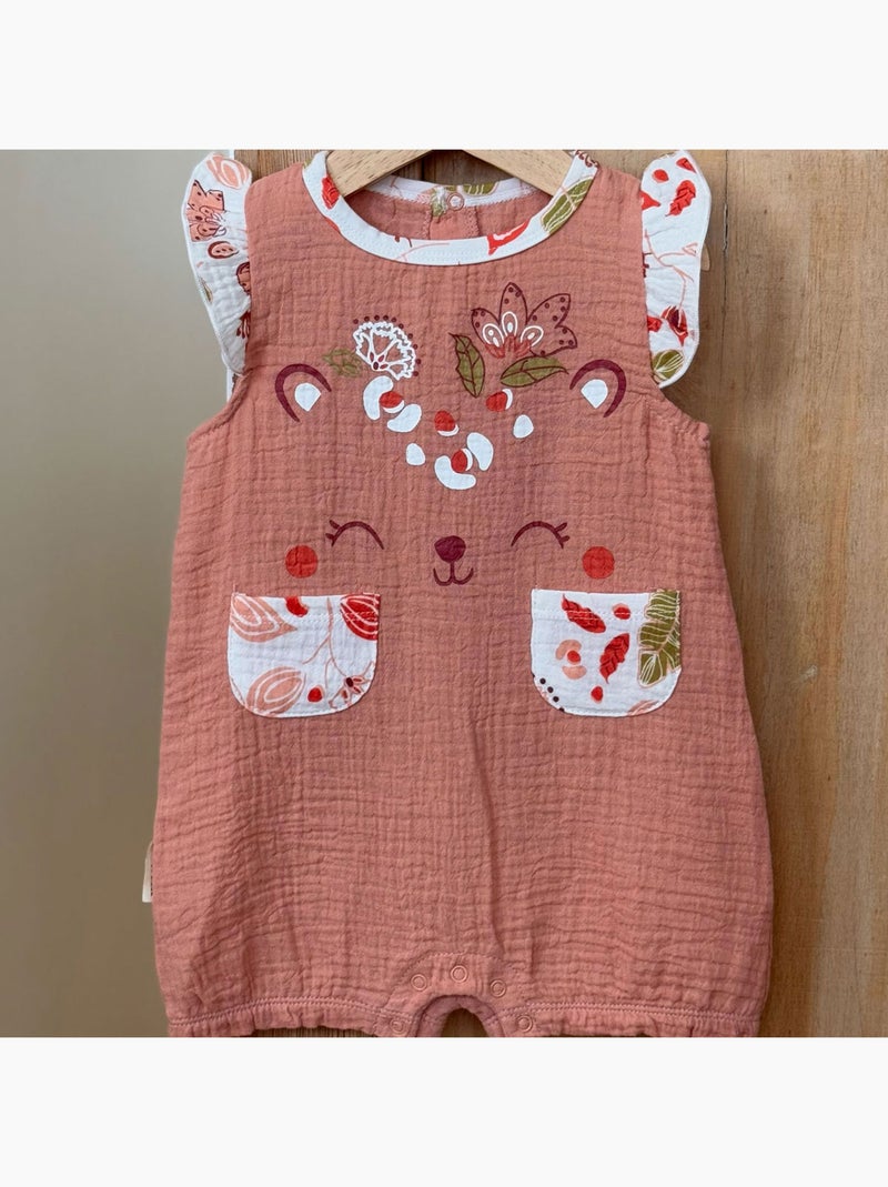 Barboteuse bébé en gaze de coton Mindanao Rose - Kiabi