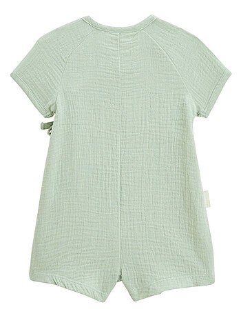 Barboteuse bébé en gaze de coton ouverture croisée Frimousse