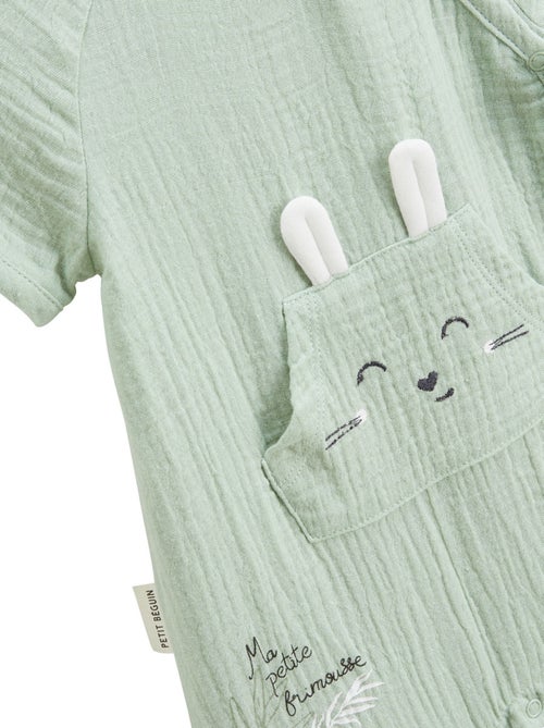 Barboteuse bébé en gaze de coton ouverture croisée Frimousse - Kiabi