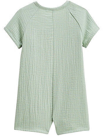 Barboteuse bébé en gaze de coton ouverture croisée Frimousse