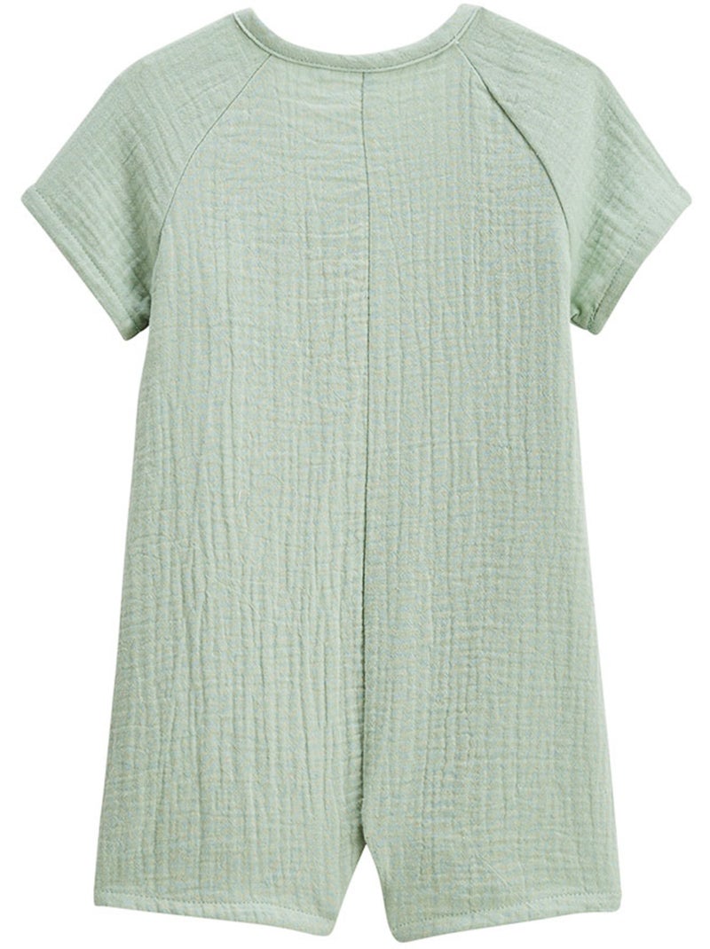 Barboteuse bébé en gaze de coton ouverture croisée Frimousse Vert - Kiabi