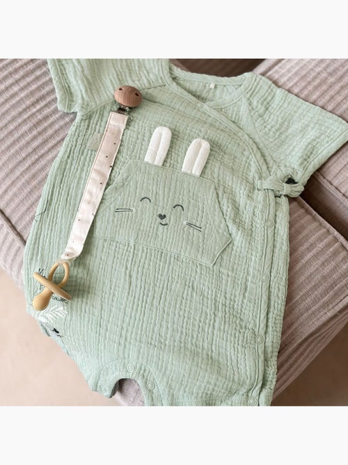 Barboteuse bébé en gaze de coton ouverture croisée Frimousse - Kiabi