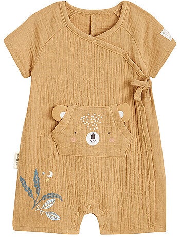 Barboteuse bébé en gaze de coton ouverture croisée Mini Rêve