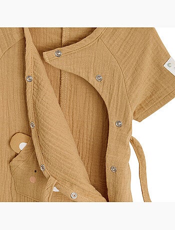 Barboteuse bébé en gaze de coton ouverture croisée Mini Rêve