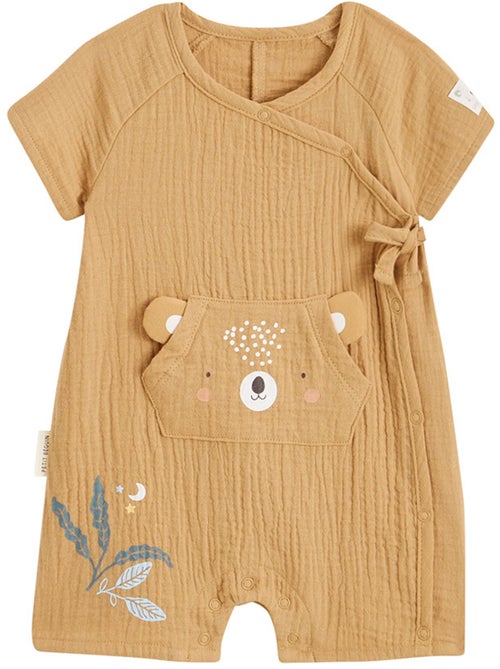 Barboteuse bébé en gaze de coton ouverture croisée Mini Rêve - Kiabi