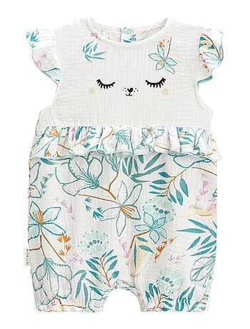 Barboteuse bébé en gaze de coton Patroika