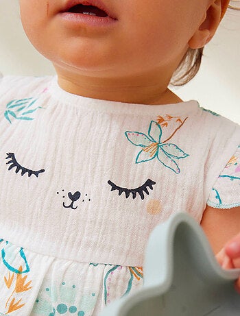 Barboteuse bébé en gaze de coton Patroika