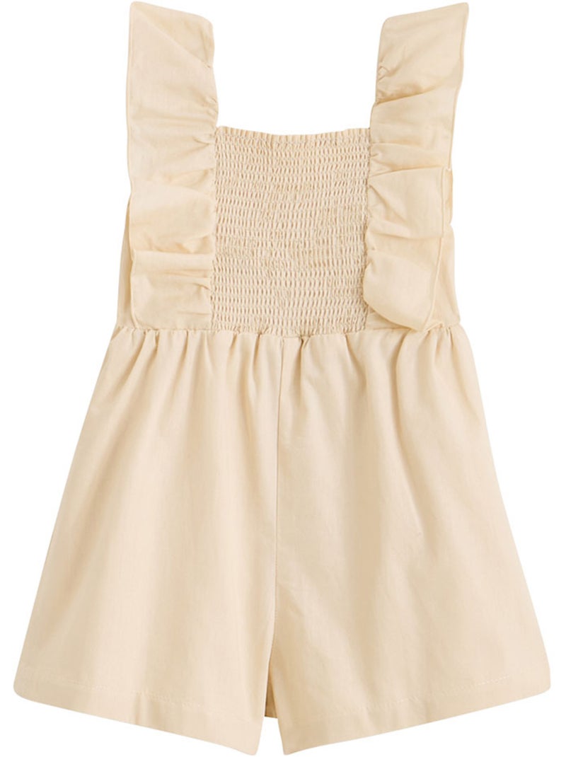 Barboteuse bébé en popeline Poésie d'été Beige clair - Kiabi