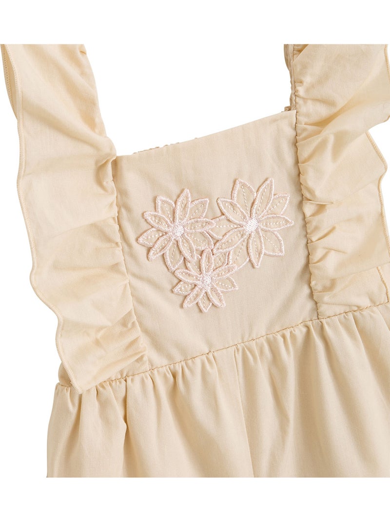 Barboteuse bébé en popeline Poésie d'été Beige clair - Kiabi