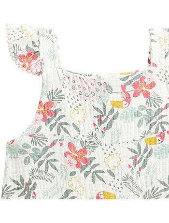 Barboteuse bébé brodée de fleurs - Bonheur Du Jour
