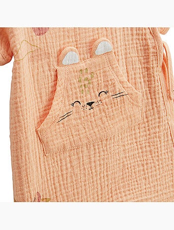 Barboteuse bébé + headband en gaze de coton Sierra