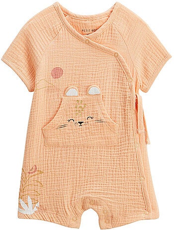 Barboteuse bébé + headband en gaze de coton Sierra
