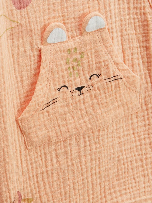 Barboteuse bébé + headband en gaze de coton Sierra - Kiabi