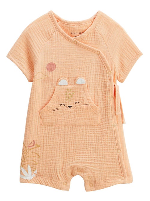 Barboteuse bébé + headband en gaze de coton Sierra - Kiabi