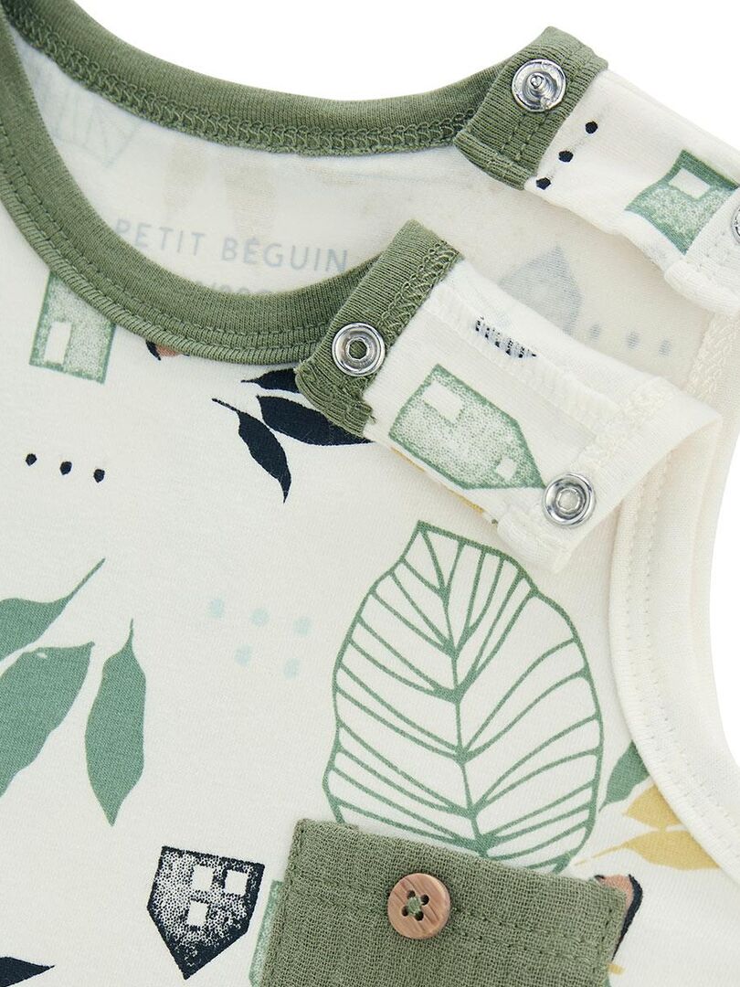 Barboteuse Bébé Hector Petit Béguin - Motif Jungle Craquant, Bloomer Sans Manches Ultra Confortable