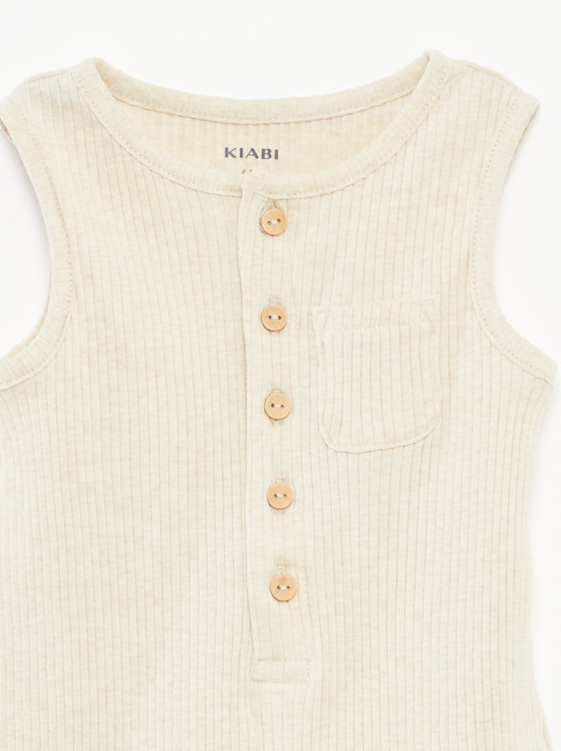 Barboteuse courte à imprimé BEIGE - Kiabi