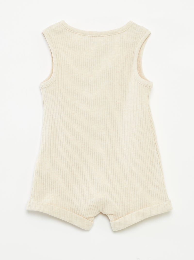 Barboteuse courte à imprimé BEIGE - Kiabi