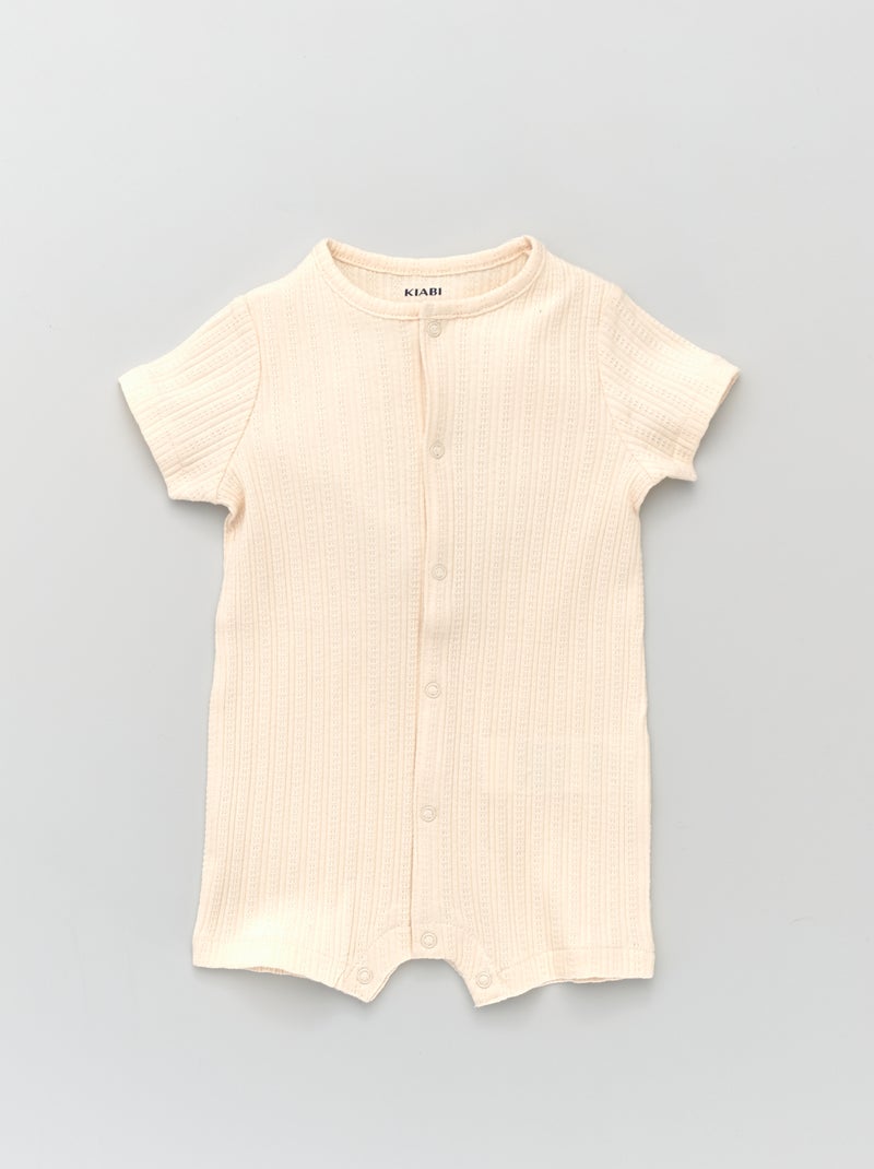 Barboteuse en coton Rose - Kiabi
