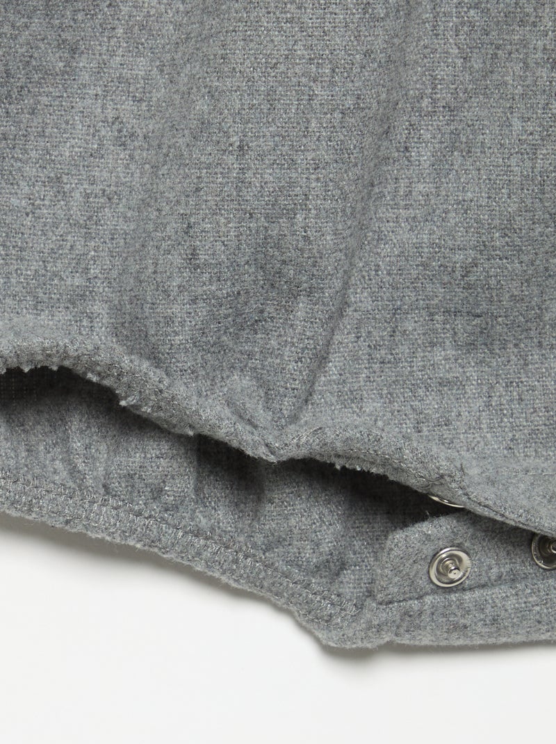 Barboteuse en flanelle à bretelles Gris - Kiabi