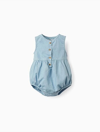 Barboteuse en jean en coton sans manches