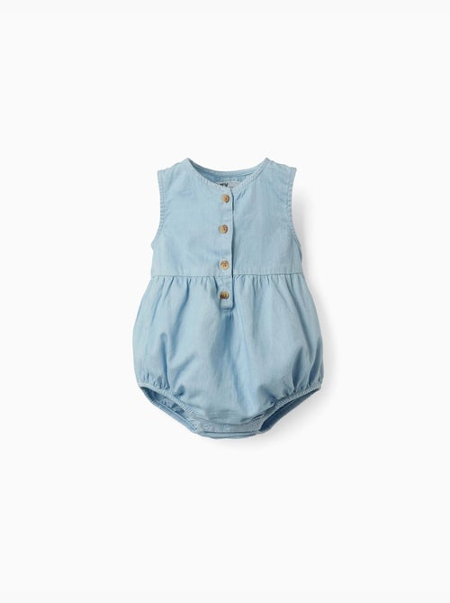 Barboteuse en jean en coton sans manches - Kiabi