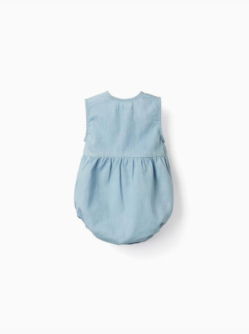 Barboteuse en jean en coton sans manches - Kiabi