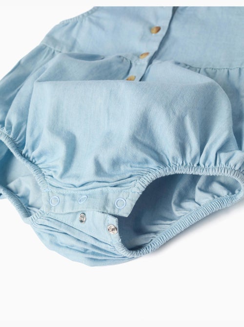 Barboteuse en jean en coton sans manches - Kiabi