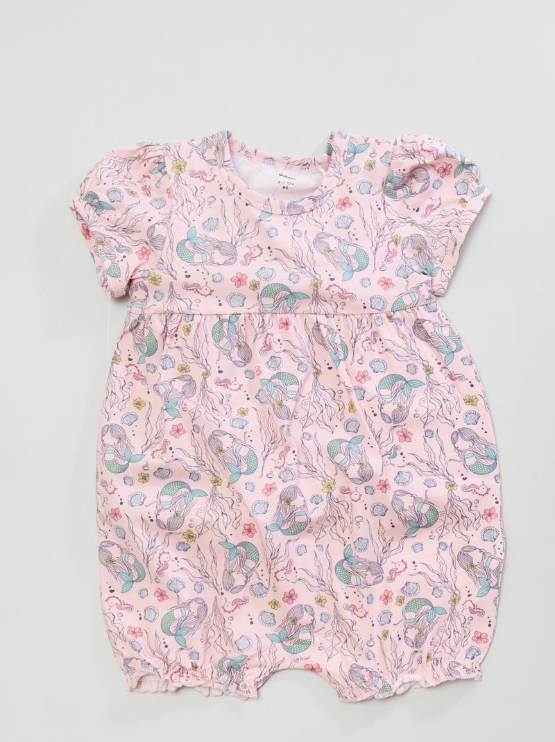 Barboteuse en jersey avec imprimé rose - Kiabi