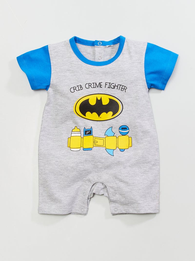 Barboteuse en jersey 'Batman' 'DC Comics' gris chiné - Kiabi