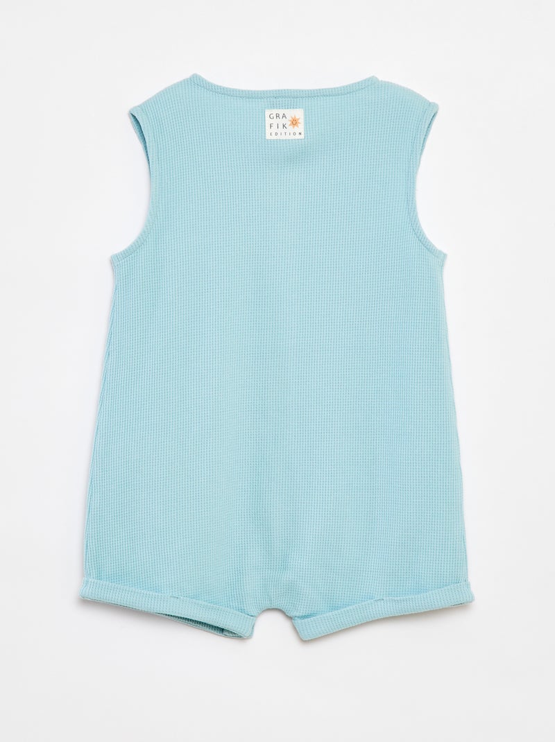 Barboteuse en nid d'abeilles - Grafik Edition BLEU - Kiabi