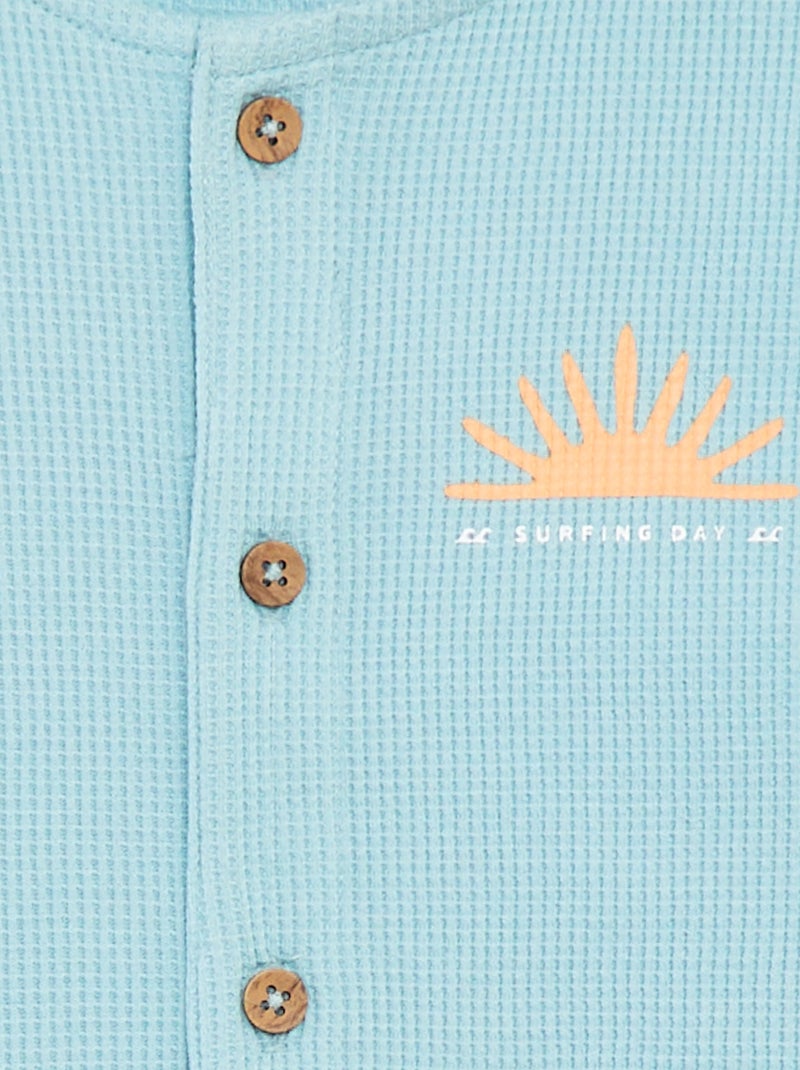 Barboteuse en nid d'abeilles - Grafik Edition BLEU - Kiabi