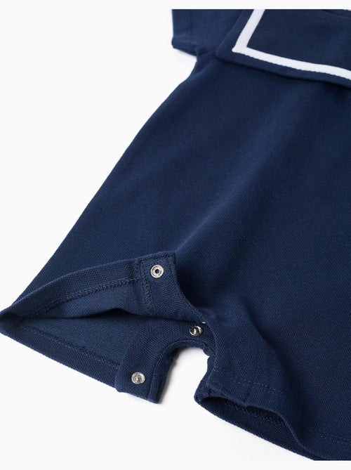 Barboteuse en piqué de coton avec col marin - Kiabi Barboteuse en piqué de coton avec col marin - Kiabi