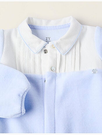 Barboteuse en Velours avec Détail Plissé