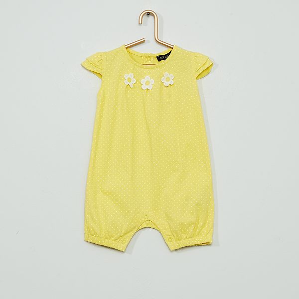 Barboteuse Fleurs Bebe Fille Jaune Kiabi 6 00