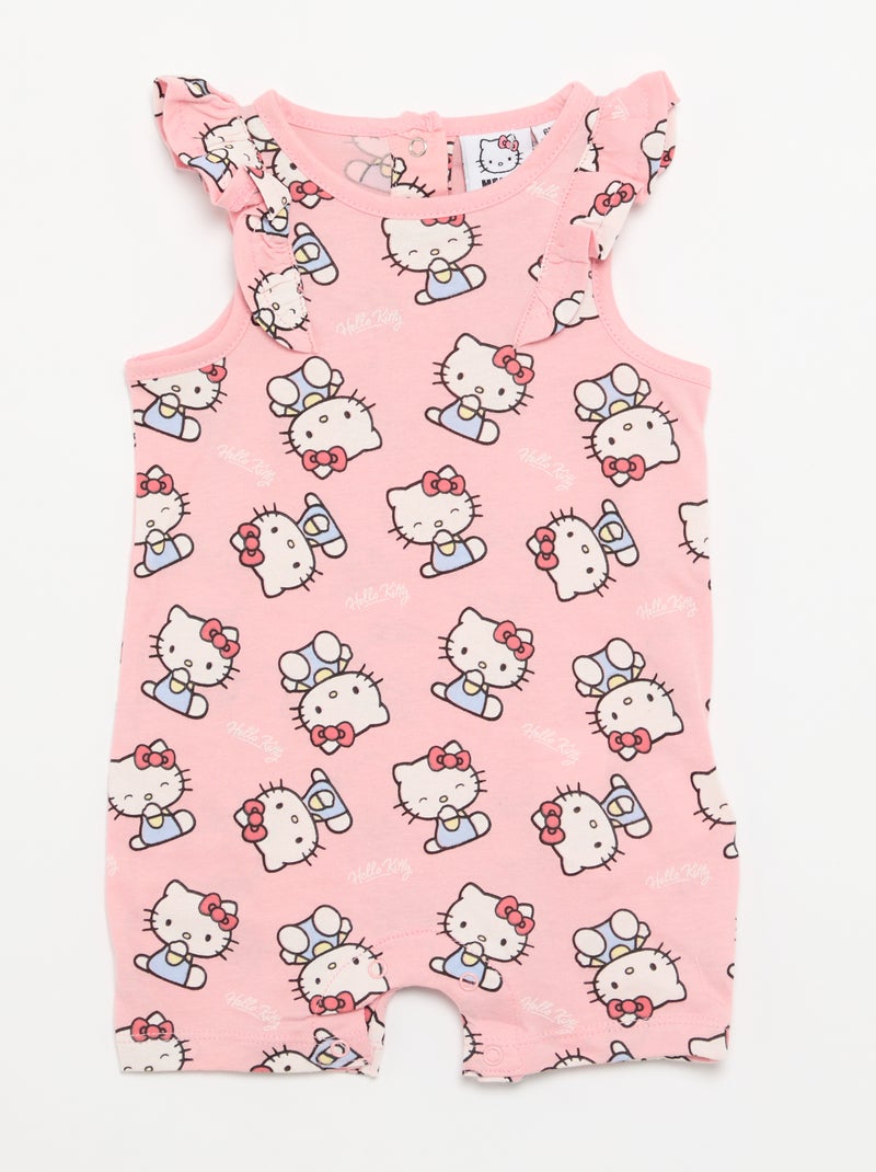 Barboteuse 'Hello Kitty' sans manches manches avec volants Rose - Kiabi