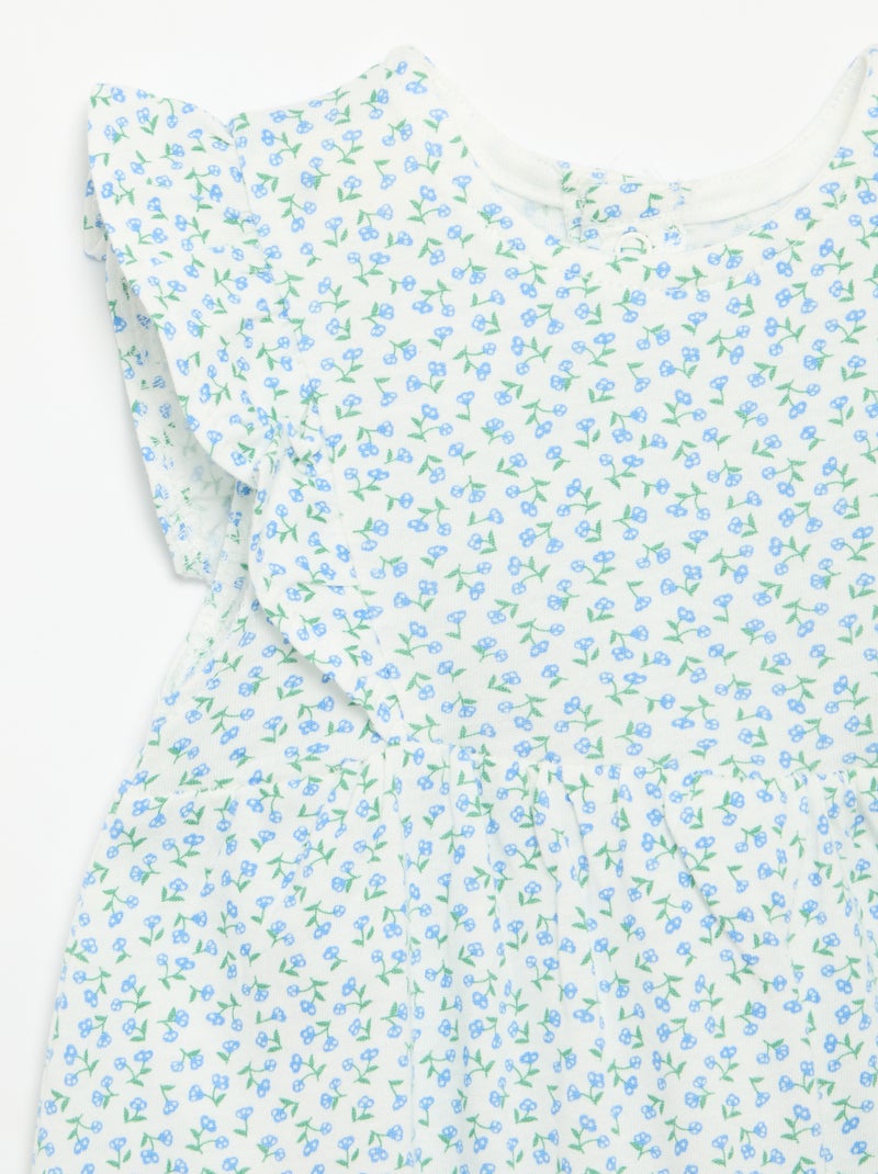 Barboteuse imprimée en coton Bleu - Kiabi