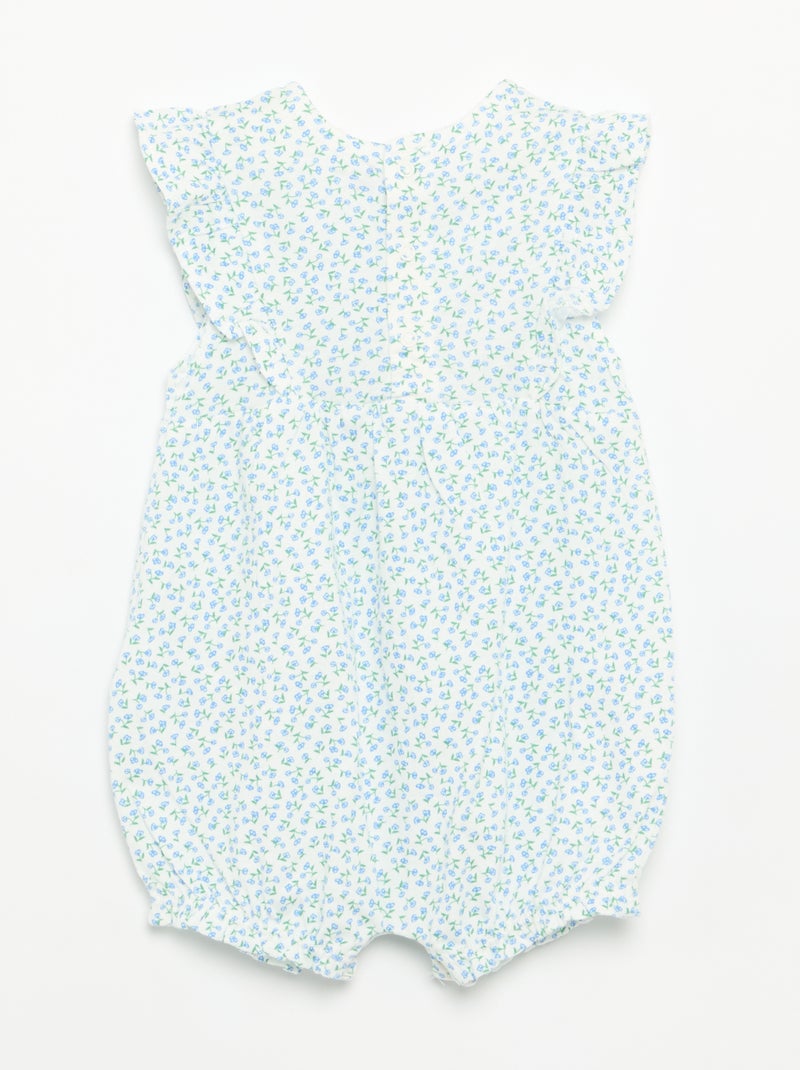 Barboteuse imprimée en coton Bleu - Kiabi