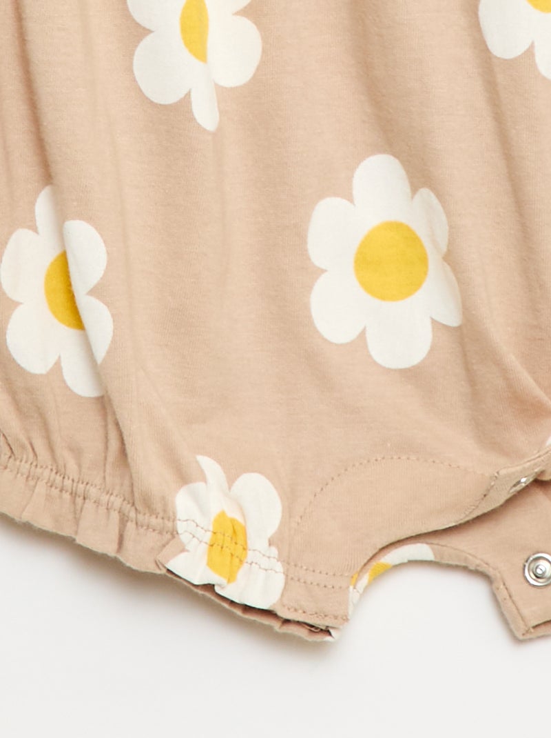 Barboteuse imprimée en jersey de coton Beige - Kiabi