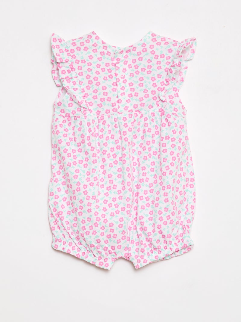Barboteuse imprimée en jersey de coton Rose - Kiabi
