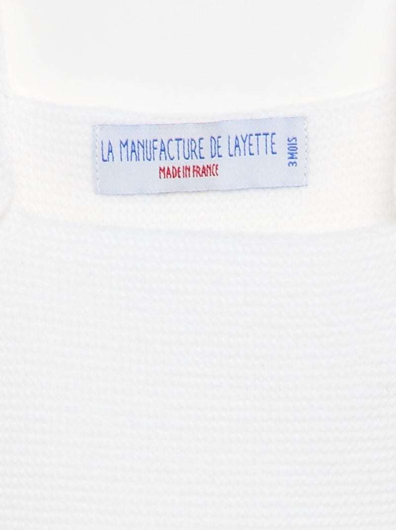 Barboteuse 'La manufacture de layette' Blanc - Kiabi