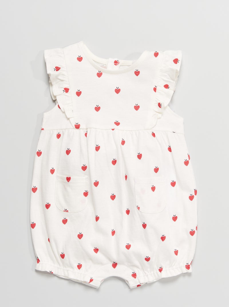 Barboteuse légère en jersey Blanc - Kiabi